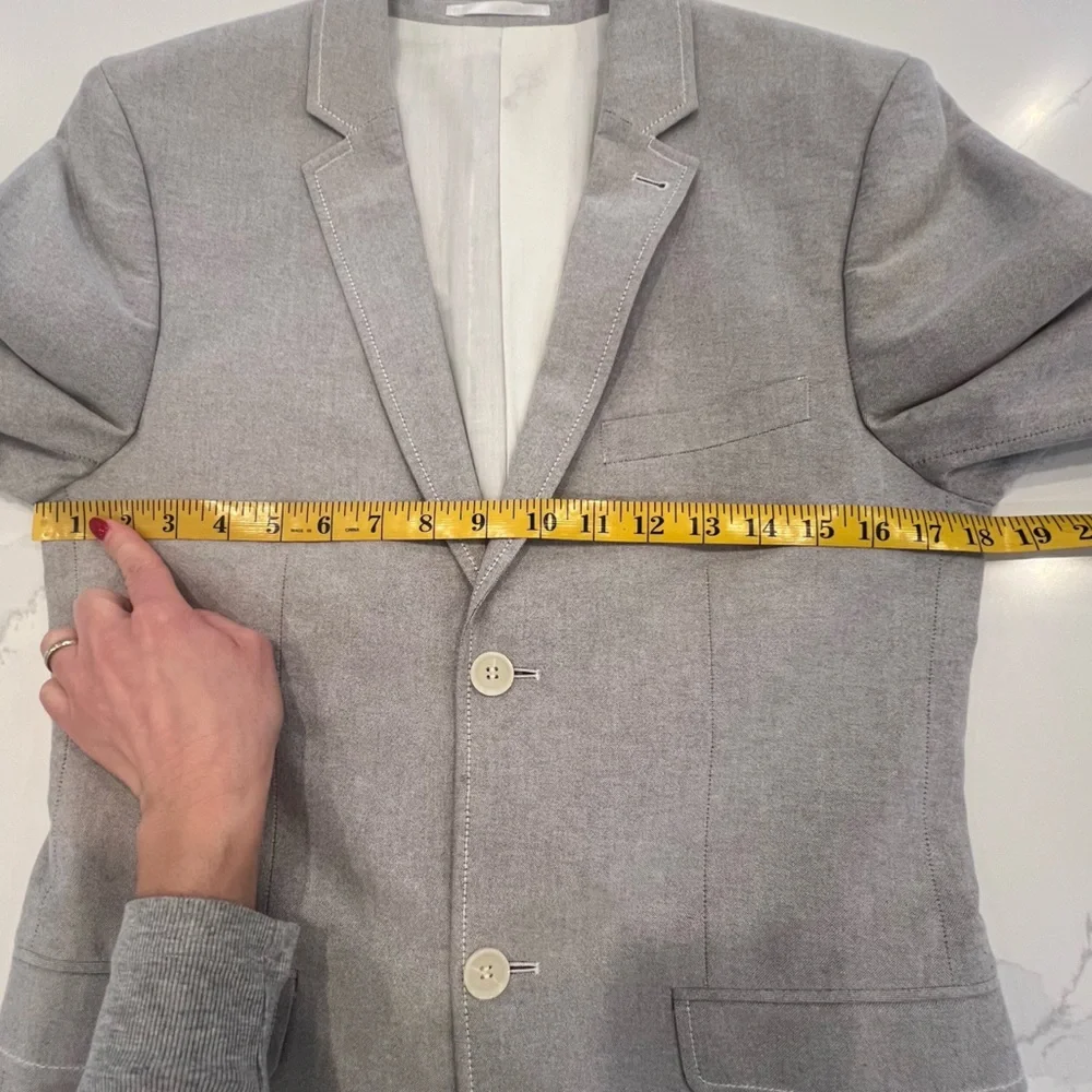Topman Light Gray Chambray Blazer‎